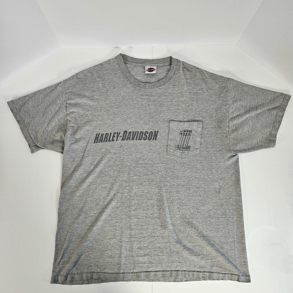 Harley-Davidson St Augustine Florida Graphic Pocket T-Shirt Gray Mens XL